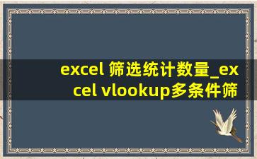 excel 筛选统计数量_excel vlookup多条件筛选